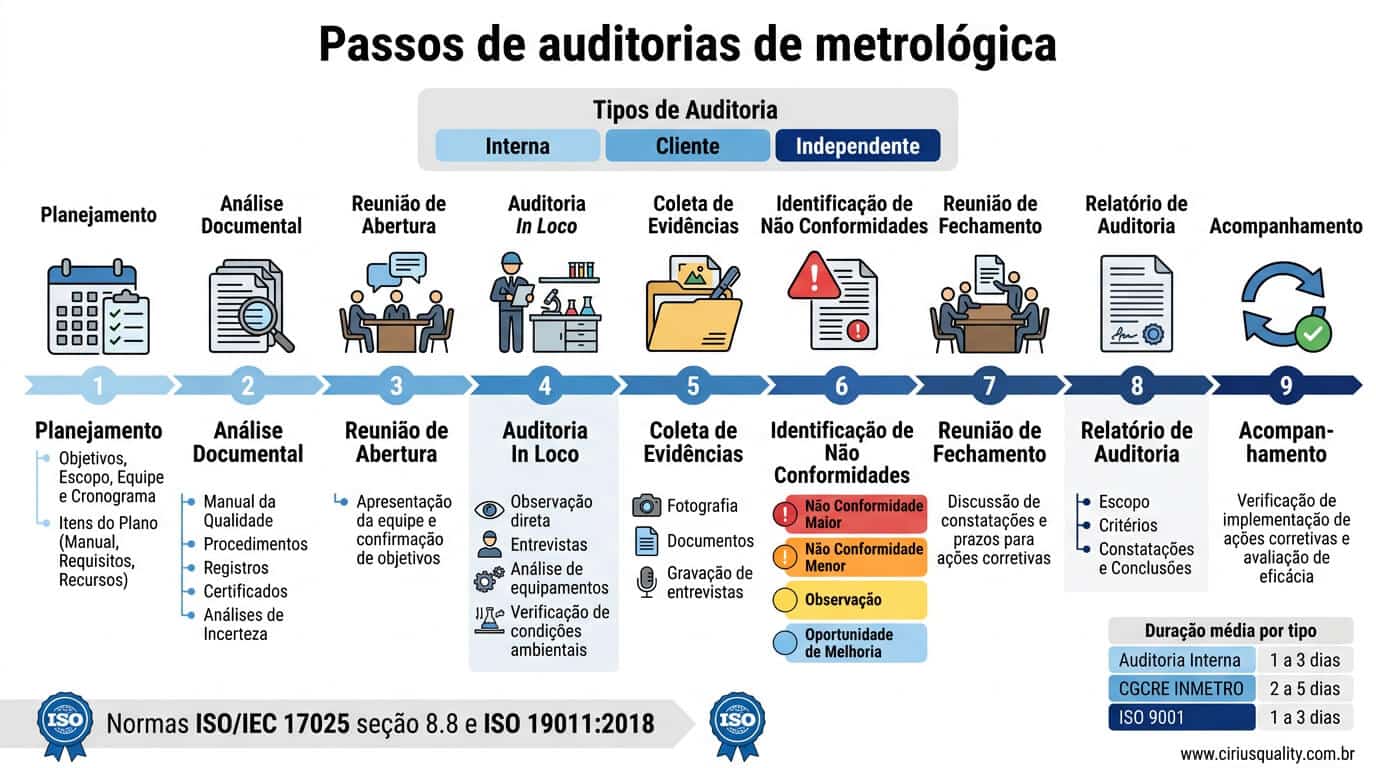 Auditoria Metrológica: Tipos, Escopo, Etapas e Boas Práticas